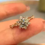 Handmade 1 CT Round Cut Lab-created Gemstone Engagement Ring