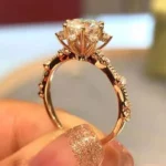 Handmade 1 CT Round Cut Lab-created Gemstone Engagement Ring