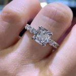Handmade 3.0 CT Princess Cut Eternity Sterling Silver Ring
