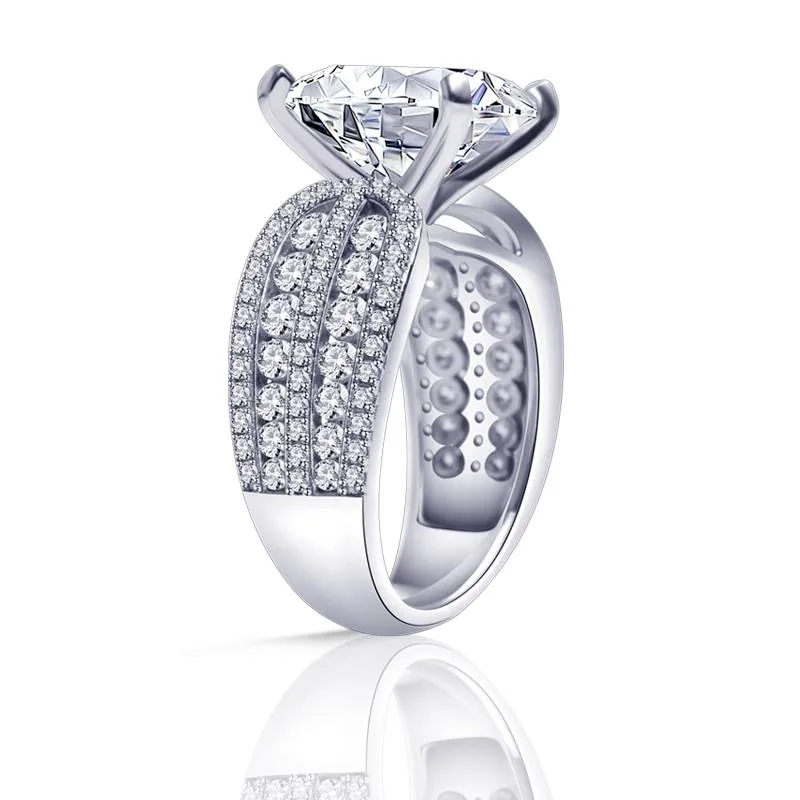 Handmade 4.0 CT Princess Cut Sterling Silver Ring