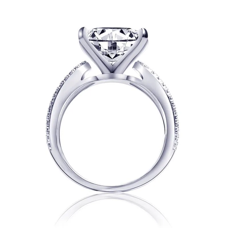 Handmade 4.0 CT Princess Cut Sterling Silver Ring