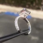 Handmade 5 Ct Radiant Cut Double Under Halo Sterling Silver Ring