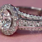 Handmade Round Cut Halo Sterling Silver Ring