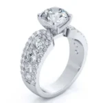 Handmade Round Cut in Claw Prong Sterling Silver Ring
