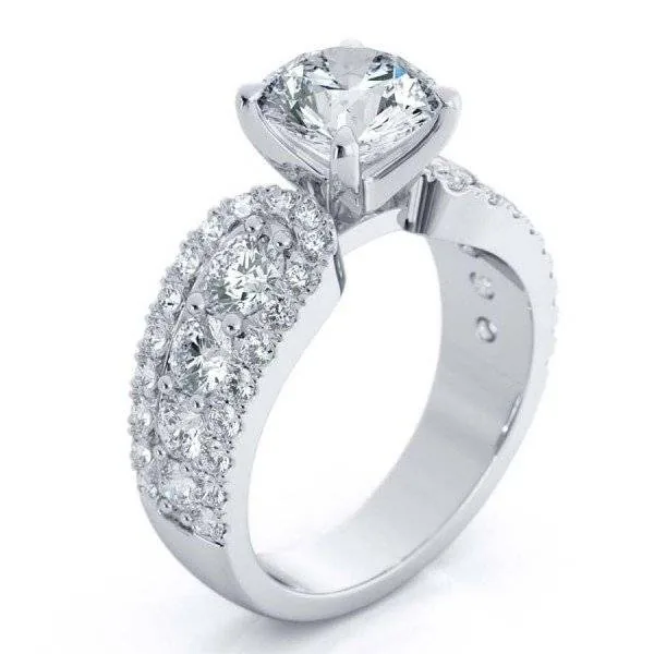 Handmade Round Cut in Claw Prong Sterling Silver Ring