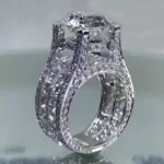 Handmade 2.75 CT Round Cut Sterling Silver Ring