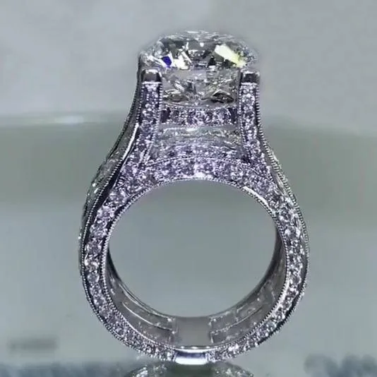 Handmade 2.75 CT Round Cut Sterling Silver Ring