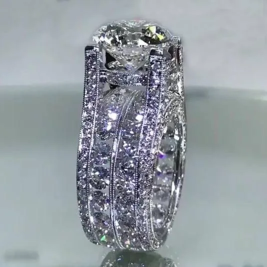 Handmade 2.75 CT Round Cut Sterling Silver Ring