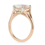Handmade 4.0CT Split Band Two-Tone Engagement Ring