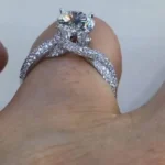 Handmade 1.5 Ct Twist Round Cut Engagement Ring