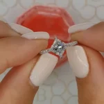 Handmade Simple Stunning Princess Cut Engagement Ring