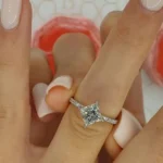 Handmade Simple Stunning Princess Cut Engagement Ring