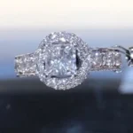 Handmade Cross Halo 1.5CT Princess Cut Engagement Ring
