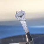 Handmade Cross Halo 1.5CT Princess Cut Engagement Ring