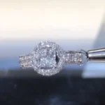 Handmade Cross Halo 1.5CT Princess Cut Engagement Ring
