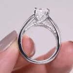 Handmade 1.5 CT Round Cut Engagement Ring