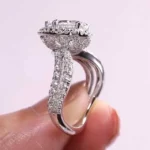Handmade Halo Design Pear Cut 2.0 CT Engagement Rings