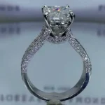 Handmade Radiant Cut White Sapphire 925 Sterling Silver Engagement Ring