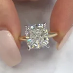 Handmade 4.0 CT Cushion Cut Two Tone Engagement Ring