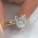 Handmade 4.0 CT Cushion Cut Two Tone Engagement Ring