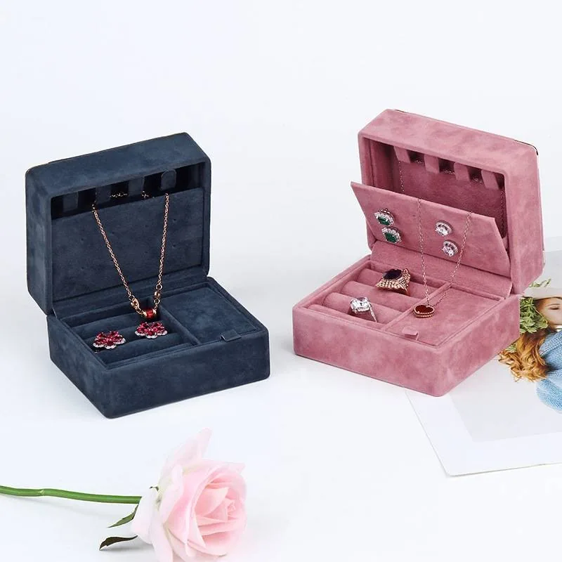 Handmade Velvet Portable Travel Case Jewelry Box