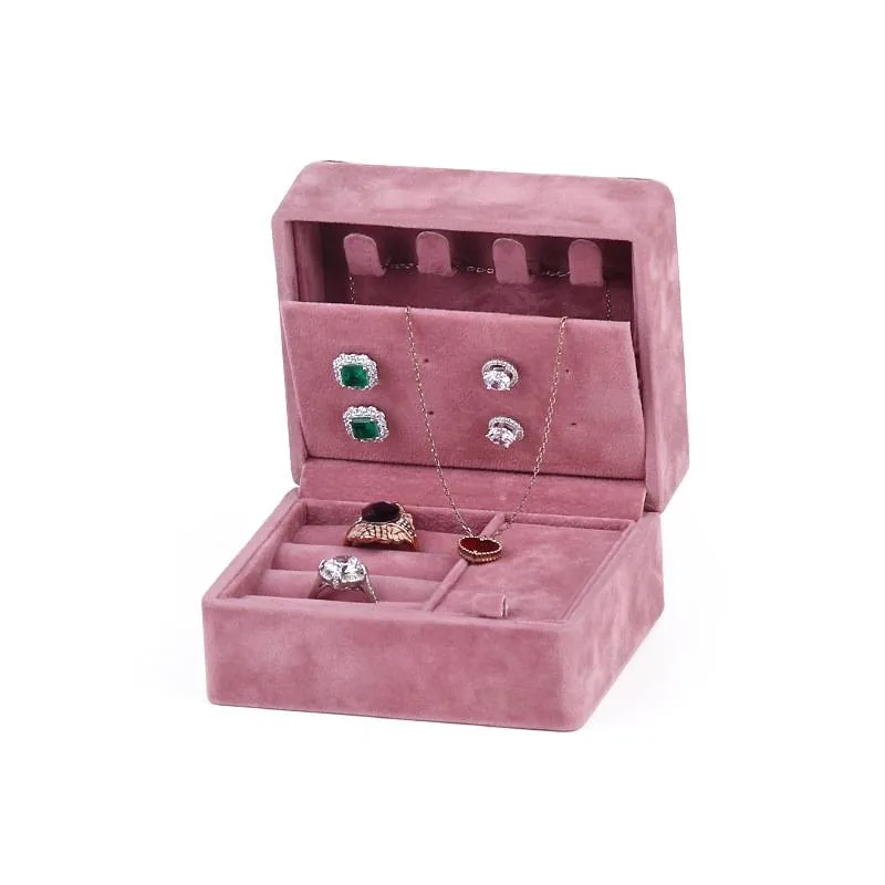 Handmade Velvet Portable Travel Case Jewelry Box