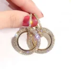 Handmade Circle Gold 925 Sterling Silver Hoop Earrings