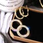 Handmade Circle Gold 925 Sterling Silver Hoop Earrings