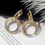 Handmade Circle Gold 925 Sterling Silver Hoop Earrings