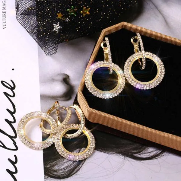 Handmade Circle Gold 925 Sterling Silver Hoop Earrings