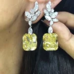 Handmade 4 CT Radiant Cut Sterling Silver Earrings