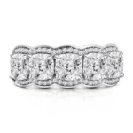 Handmade Cushion Cut Wedding Band
