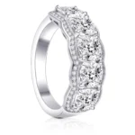 Handmade Cushion Cut Wedding Band