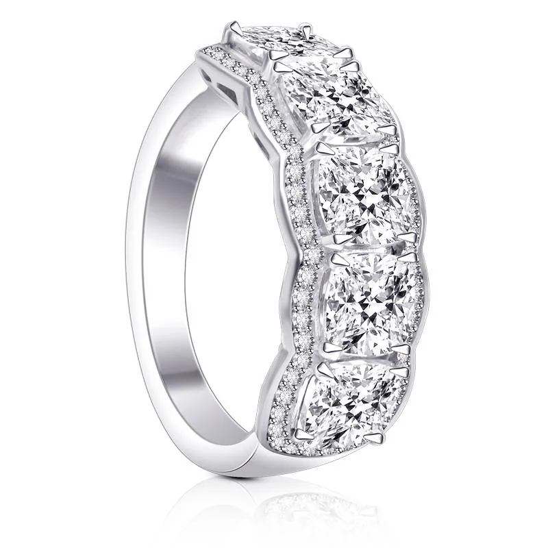 Handmade Cushion Cut Wedding Band