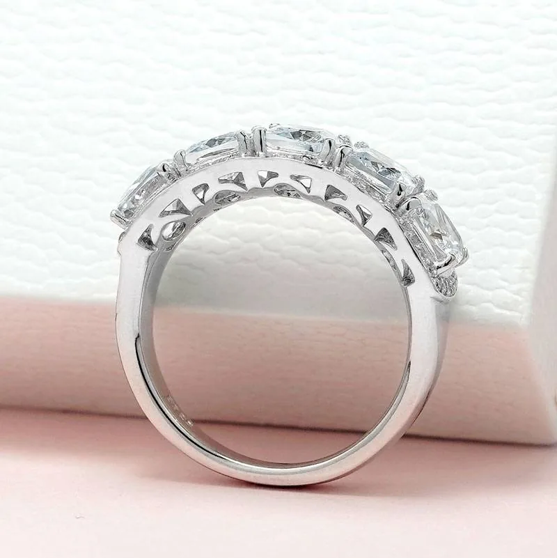 Handmade Cushion Cut Wedding Band