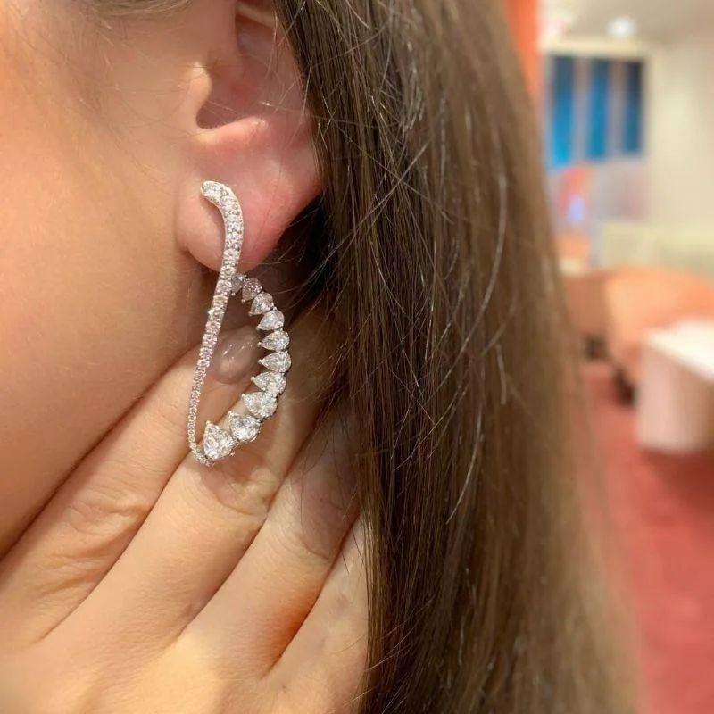 Fashion Pear Cut Created White Sapphire Necklace & Earrings Set