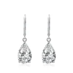 Handmade Pear Cut Diamond Dangle Earrings