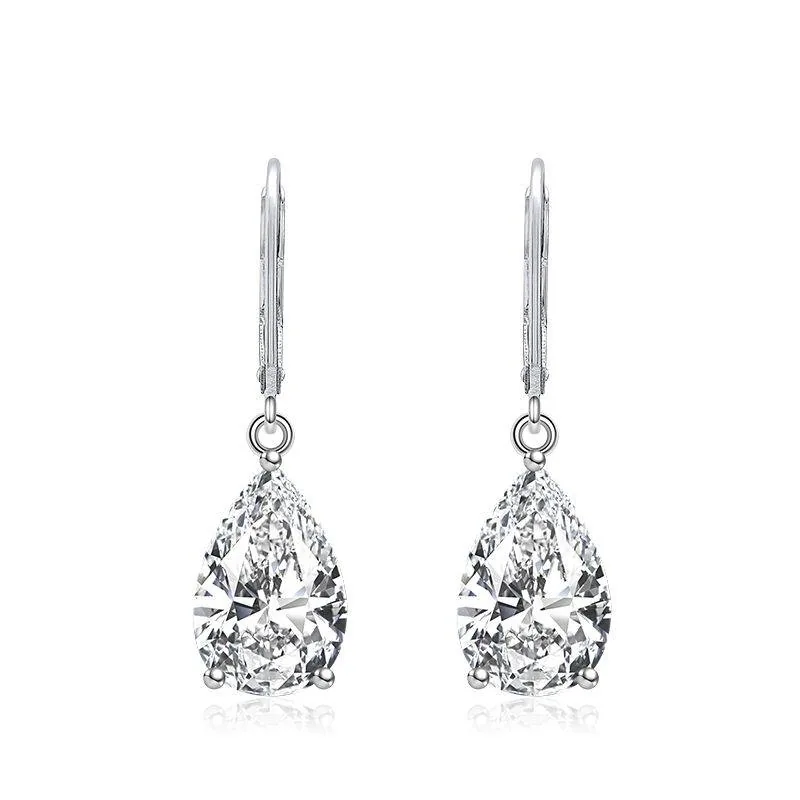 Handmade Pear Cut Diamond Dangle Earrings