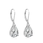Handmade Pear Cut Diamond Dangle Earrings
