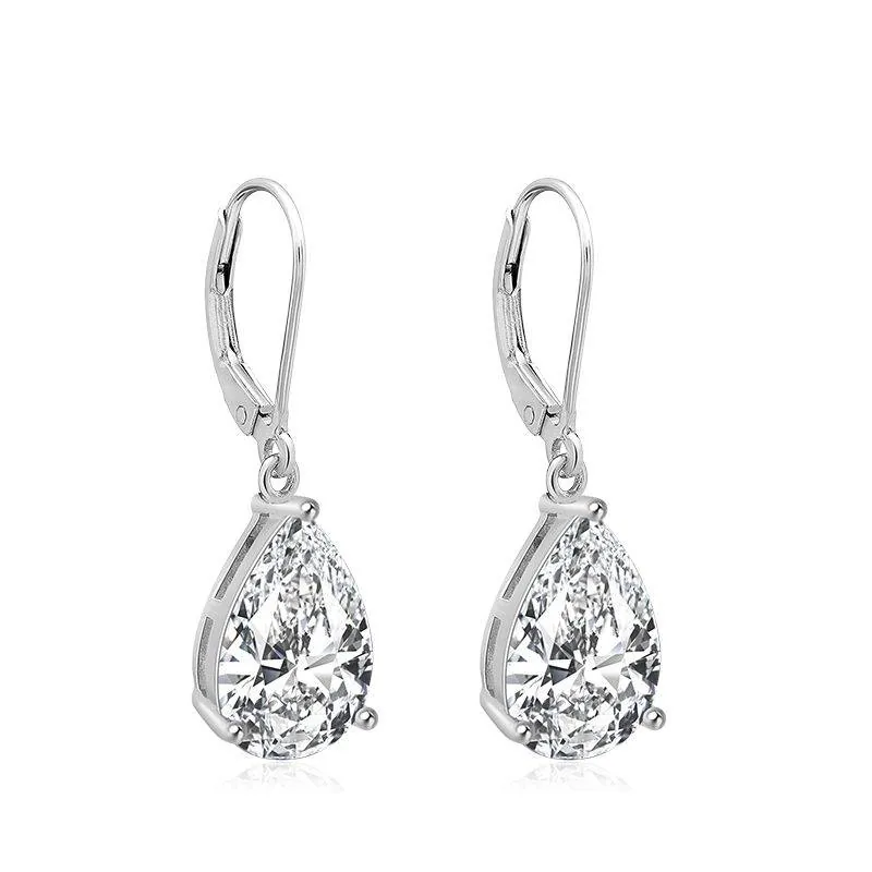 Handmade Pear Cut Diamond Dangle Earrings