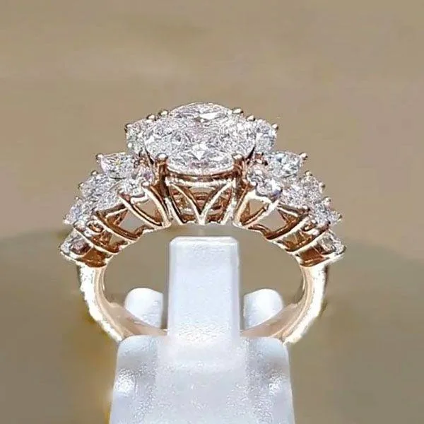 Handmade Pear Cut Sterling Silver Wedding Band