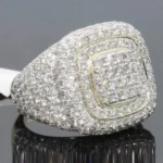 Handmade Iced Out Platform Men's Ring