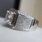 Handmade 6.5 CT Round Cut Men's Ring