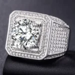 Handmade 6.5 CT Round Cut Men's Ring
