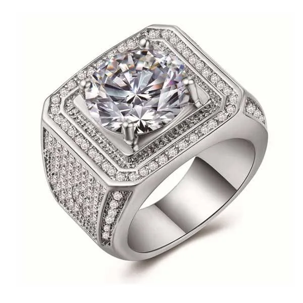 Handmade 6.5 CT Round Cut Men's Ring