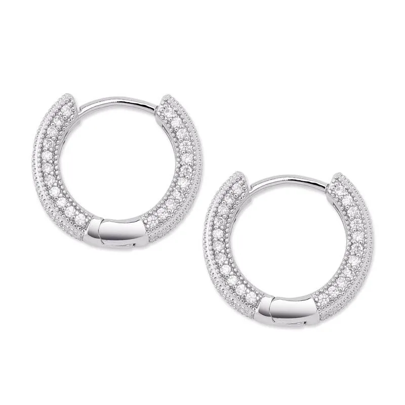 Men Hip Hop Diamond Hoop Earrings