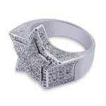 Men Hip Hop Iced Diamond Star Ring