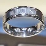 Men 0.24 Ct Princess Cut Eternity Band