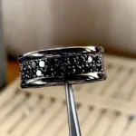 Handmade Mens 10mm Black Diamond Eternity Band