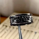 Handmade Mens 10mm Black Diamond Eternity Band